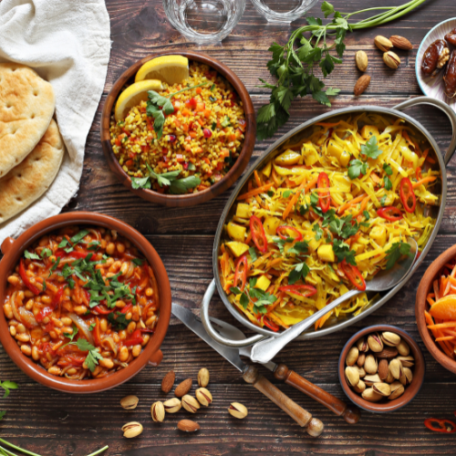 6 bowls of colourful south african food