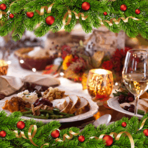 christmas dinner setting